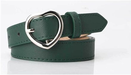 Mode Vrouwen Pu Lederen Riem Hart Vrouwelijke Schattige Zwarte Harajuku Riem Dames Broek Feestjurk Hart Riemen Voor Jeans groen