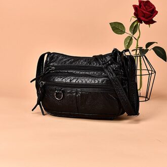 Mode Vrouwen Pu Schoudertas Outdoor Zwart Rood Effen Kleur Toevallige Tas Multifunctionele Handtas Rits Bolsas Vrouwelijke