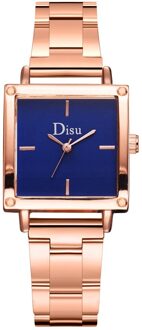 Mode Vrouwen Quartz Armband Horloge Luxe Vierkante Wijzerplaat Business Leisure Roestvrij Stalen Band Band Dames Horloges Blauw