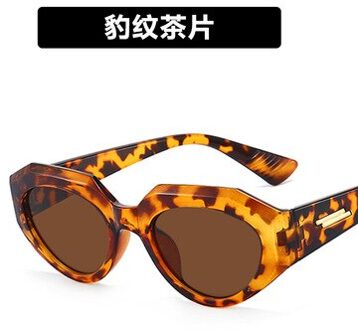 Mode Vrouwen Rechthoek Vintage Zonnebril Retro Punten Zonnebril Vrouwelijke Dame Lenzenvloeistof Cat Eye Vissen Bril luipaard print