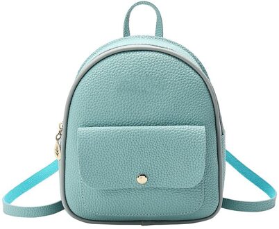 Mode Vrouwen Rugzak Mini Zachte Pu Kleine Rugzak Brief Portemonnee Mobiele Telefoon Bag Vrouwelijke Dames Bagpack P3 Blauw