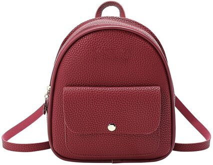 Mode Vrouwen Rugzak Mini Zachte Pu Kleine Rugzak Brief Portemonnee Mobiele Telefoon Bag Vrouwelijke Dames Bagpack P3 Rood