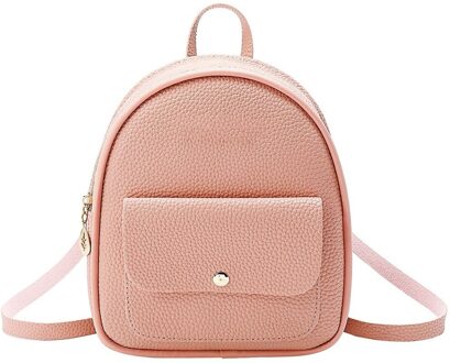 Mode Vrouwen Rugzak Mini Zachte Pu Kleine Rugzak Brief Portemonnee Mobiele Telefoon Bag Vrouwelijke Dames Bagpack P3 Roze