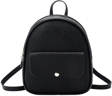 Mode Vrouwen Rugzak Mini Zachte Pu Kleine Rugzak Brief Portemonnee Mobiele Telefoon Bag Vrouwelijke Dames Bagpack P3 zwart