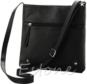 Mode Vrouwen Schoudertas Messenger Bag Handtas Lederen Satchel Cross Body Bags zwart
