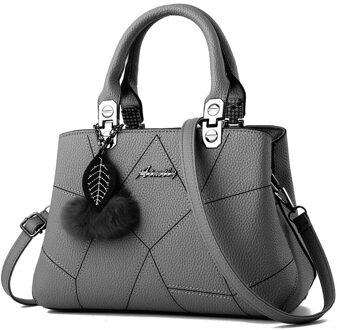 Mode Vrouwen Schoudertassen Pu Lederen Lock Flap Handtas Riem Wilde Crack Afdrukken Plaid Lady Mini Messenger Bag grijs