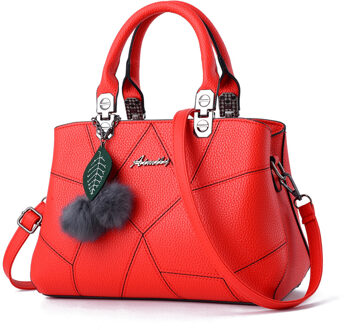 Mode Vrouwen Schoudertassen Pu Lederen Lock Flap Handtas Riem Wilde Crack Afdrukken Plaid Lady Mini Messenger Bag rood