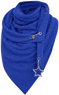 Mode Vrouwen Sjaal Soild Dot Printing Button Soft Wrap Casual Warme Sjaals Leisure Zachte Persoonlijkheid koninklijk blauw