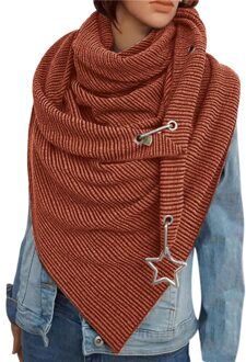 Mode Vrouwen Sjaal Soild Dot Printing Button Soft Wrap Casual Warme Sjaals Leisure Zachte Persoonlijkheid oranje