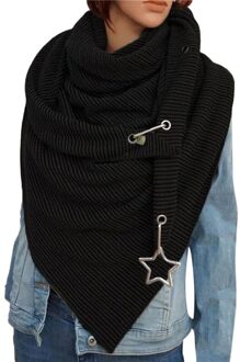 Mode Vrouwen Sjaal Soild Dot Printing Button Soft Wrap Casual Warme Sjaals Leisure Zachte Persoonlijkheid zwart