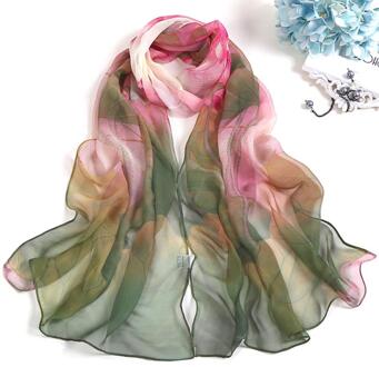 Mode Vrouwen Sjaals Lotus Afdrukken Lange Soft Wrap Sjaal Dames Sjaal Zachte Sjaals Fantastische Halsdoek Wraps Echarpe