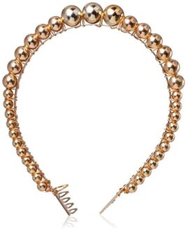 Mode Vrouwen Super Fee Parel Haarband Wilde Haar Tulband Chiffon Bloemen Elastische Haarband Katoen Gestreepte Haaraccessoires 90007 goud