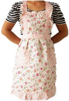 Mode Vrouwen Thuis Keuken Koken Bib Bloem Stijl Pocket Kant Schort Jurk Meisjes Schort Jurk Avental Schorten Voor Vrouw 1222