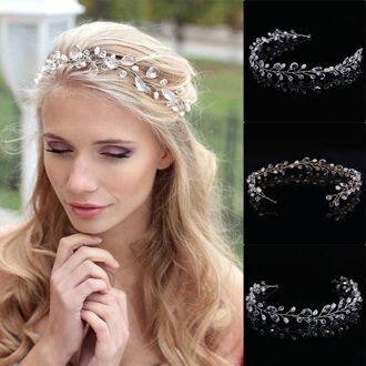 Mode Vrouwen Tiara Haar Kam Kristal Boeket Bruids Bruiloft Haaraccessoires SANA889