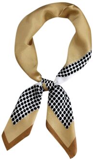 Mode Vrouwen Vierkante Hals Sjaal Alle-Match Wrap Sjaal Elegante Satijn Zijde Hoofddoek Lente Zomer Korea Wraps halsdoek geel