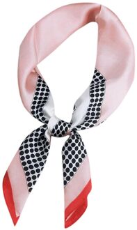 Mode Vrouwen Vierkante Hals Sjaal Alle-Match Wrap Sjaal Elegante Satijn Zijde Hoofddoek Lente Zomer Korea Wraps halsdoek roze