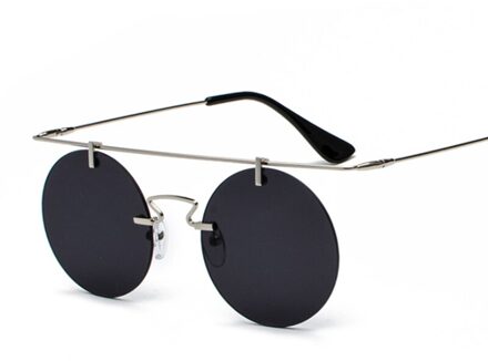 Mode Vrouwen Zonnebril Driver Bril Klassieke Ronde Randloze Steampunk Zonnebril Vintage Brillen Top UV400 C