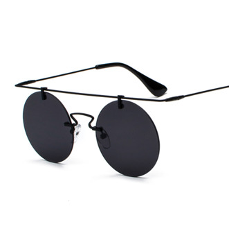 Mode Vrouwen Zonnebril Driver Bril Klassieke Ronde Randloze Steampunk Zonnebril Vintage Brillen Top UV400