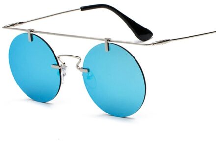 Mode Vrouwen Zonnebril Driver Bril Klassieke Ronde Randloze Steampunk Zonnebril Vintage Brillen Top UV400