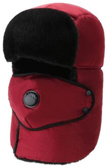 Mode Warme Cap Winter Mannen Oorspronkelijke Winter Hoeden Voor Vrouwen Unisex Warm Thcken Waterdichte Kap Hoed Oor cap rood