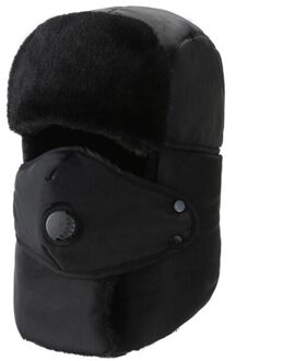 Mode Warme Cap Winter Mannen Oorspronkelijke Winter Hoeden Voor Vrouwen Unisex Warm Thcken Waterdichte Kap Hoed Oor cap zwart