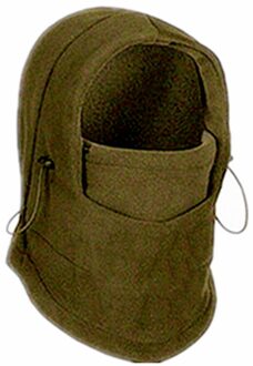Mode Warme Cap Winter Mannen Vrouwen Hoeden Waterdichte Thermische Fleece Balaclava Hoed Hooded Halswarmer Wandelen Sjaals leger groen