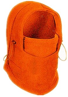 Mode Warme Cap Winter Mannen Vrouwen Hoeden Waterdichte Thermische Fleece Balaclava Hoed Hooded Halswarmer Wandelen Sjaals oranje