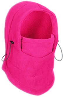 Mode Warme Cap Winter Mannen Vrouwen Hoeden Waterdichte Thermische Fleece Balaclava Hoed Hooded Halswarmer Wandelen Sjaals roos rood