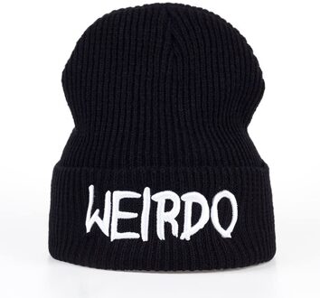 Mode WEIRDO borduren Winter mannen vrouwen Voor Warme Winter Gebreide Hoed Jongen Meisje Hoed Casquette Mutsen cap hoeden