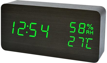 Mode Wekker Led Houten Horloge Tafel Voice Control Digitale Hout Despertador Usb/Aaaa Aangedreven Elektronische Desktop Klokken