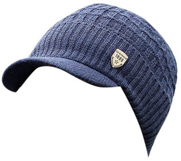 Mode Winter Mannen Gebreide Muts Gebogen Effen Kleur Snapback Warm Mannelijke Baseball Cap Outdoor Gebreide Muts Sport Zomen Caps marine
