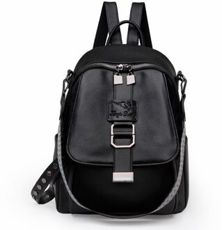 Mode Zacht Leer Rugzak Ontwerpers Rugzak Rugzak Grote Capaciteit Voor Tienermeisjes Schooltas Schoudertassen zwart
