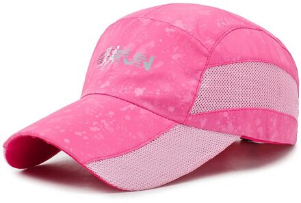 Mode Zomer Outdoor Sport Ademend Sneldrogend Mannen Vrouwen Baseball Cap Fietsen Klimmen Reizen Vissen Wandelen Zonnehoed A155 roos rood