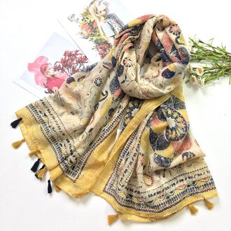 Mode Zomer Vrouwen Katoenen Sjaal Bohemen Bloem Strand Hijab Sjaals En Wraps Vrouwelijke Foulard Echarpe Bandana