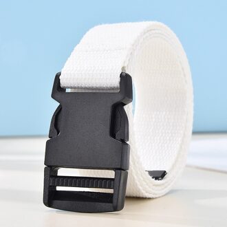 Mode Zwart Canvas Riem Voor Vrouwen Casual Vrouwelijke Taille Riemen Met Plastic Gesp Harajuku Effen Kleur Lange Riemen Ceinture Femme wit