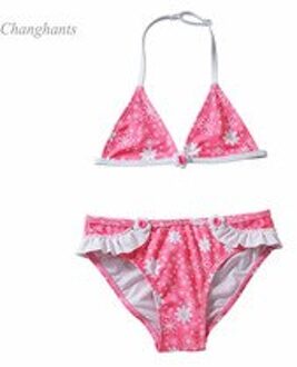 Model Meisjes 2 Pieces Badmode Kinderen Bikini Set met Roze & Bloemenprint 4-8 Y KidsTwo stukken Badpak Baby Tankini 5T