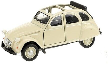 Modelauto Citroen 2CV cabrio creme wit 1:36