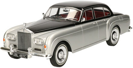 Modelauto/schaalmodel Rolls Royce Silver Cloud III - zilver/zwart - schaal 1:18/30 x 10 x 9 cm