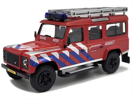 Modelauto / speelgoedauto - Land Rover Brandweerauto - rood - 12 x 7 cm - schaalmodel