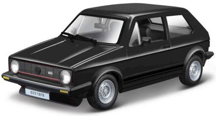 Modelauto/speelgoedauto Volkswagen Golf - zwart - schaal 1:24
