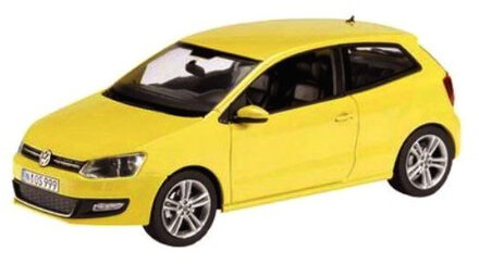 Modelauto/speelgoedauto Volkswagen Polo GTI - geel - 9 cm