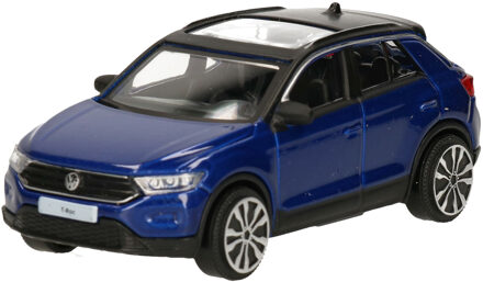 Modelauto/speelgoedauto Volkswagen T-Roc 2021 schaal 1:43/10 x 4 x 4 cm - Speelgoed auto's Blauw