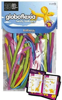 Modelleer ballonnen - 20x stuks - mix kleuren - inclusief gebruiksaanwijzing - feestartikelen Multi