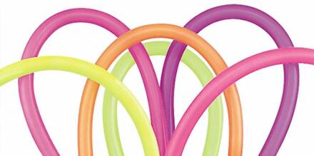 Modelleerballonnen Kleurenmix Neon - 100 stuks Multikleur - Print