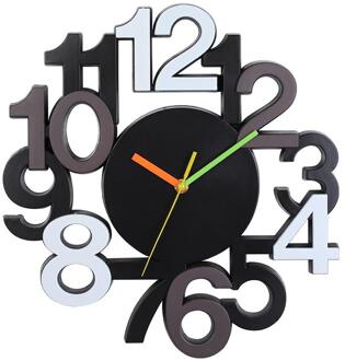 Modern 3D Digitale Opknoping Klok Creatieve Wanddecoratie Wandklok Voor Thuis Kantoor Kamer Muur Decor Klokken zwart