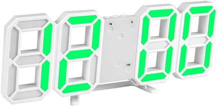 Modern 3D Grote Wandklok Led Digitale Usb Elektronische Klokken Op De Muur Lichtgevende Alarm Tafel Klok Desktop Thuis decor groen