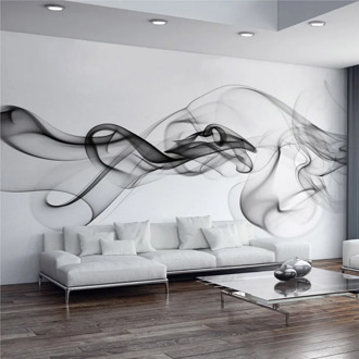 Modern 3D Wall Mural Wall Cloth Black White Smoke Fog Art Design Wallpaper For Walls Living Room Gallery Backdrop Wall Coverings