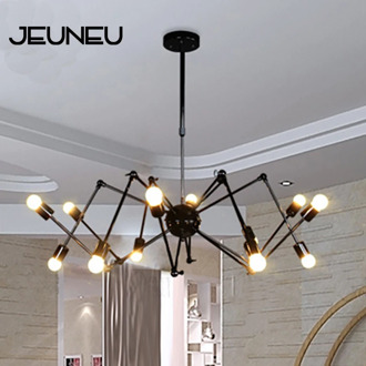 Modern Black Spider Pendant Lights Adjustable E27 Led Art Deco Pendant Lamp for Restaurant Bar Cafe Office Bedroom Living Room