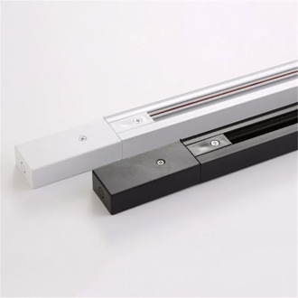 Modern black white 2 wire track rail straight L T X cross connector jointer for 2 wire track light LED spotlight rails