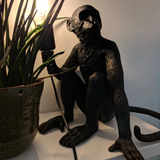 Modern Black White Gold Monkey Lamp Resin Hemp Rope Living Room Pendent Lamp Hanging Lamp Decore Light Fixtures Lights Lustre